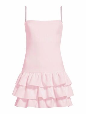 Likely Amica Ruffle Hem Mini Dress Pink